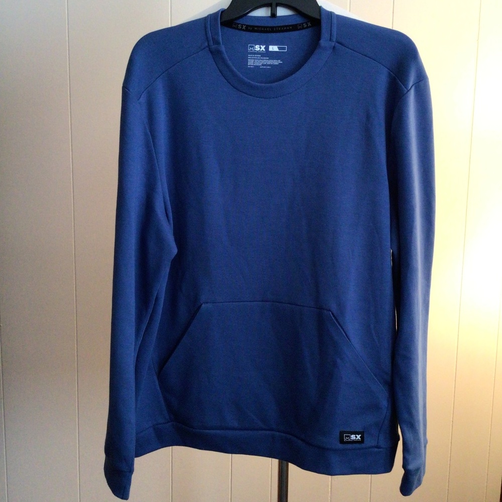 MSX by MICHAEL STRAHAN BLUE LONG SLEEVE PULLOVER - CREWNECK - SIZE LARGE - NWOT